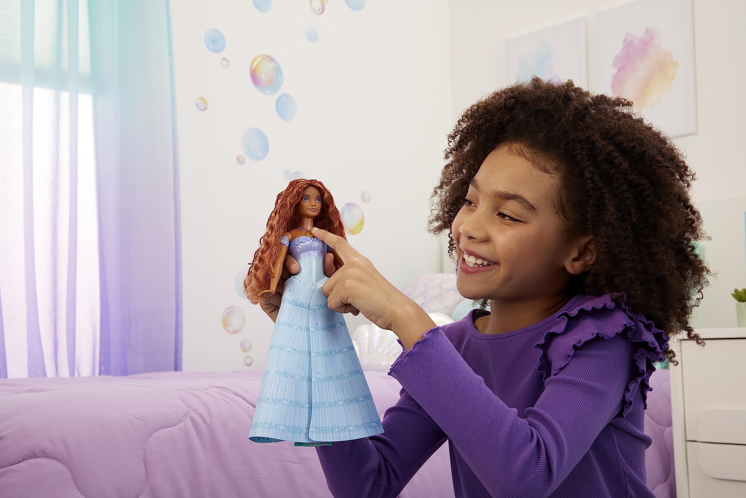 Mattel Disney Princess Toys, The Little Mermaid Transforming Ariel Fashion Doll, Switch from Human to Mermaid, Inspired by the Movie