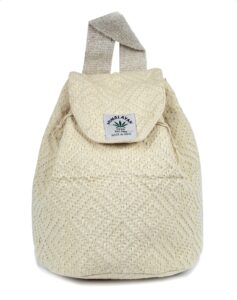 hemp small bag for women girls light weight eco friendly small cute backpack bag for everyday lives (ivory)