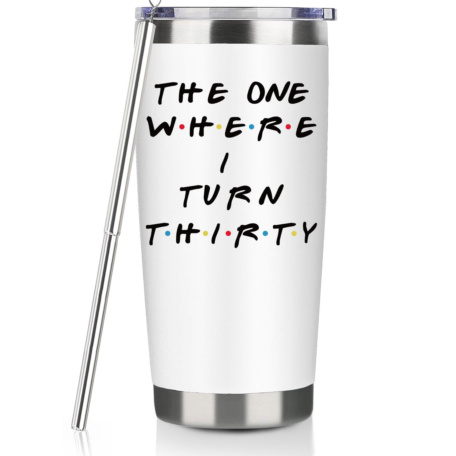 30th Birthday Gifts For Her 30th Birthday Gifts For Women 20oz Travel Tumbler Happy 30 Year Old Bday Presents For 1994 Born Woman Female Friend Sister White Turn Thirty Wine Cup With