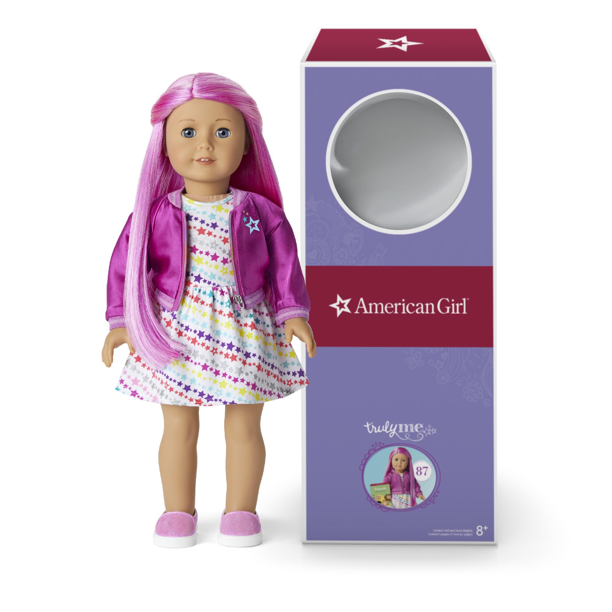 American Girl Truly Me 18-inch Doll #87 with Blue Eyes, Magenta Hair, and Lt-to-Med Skin with Warm Undertones, For Ages 6+