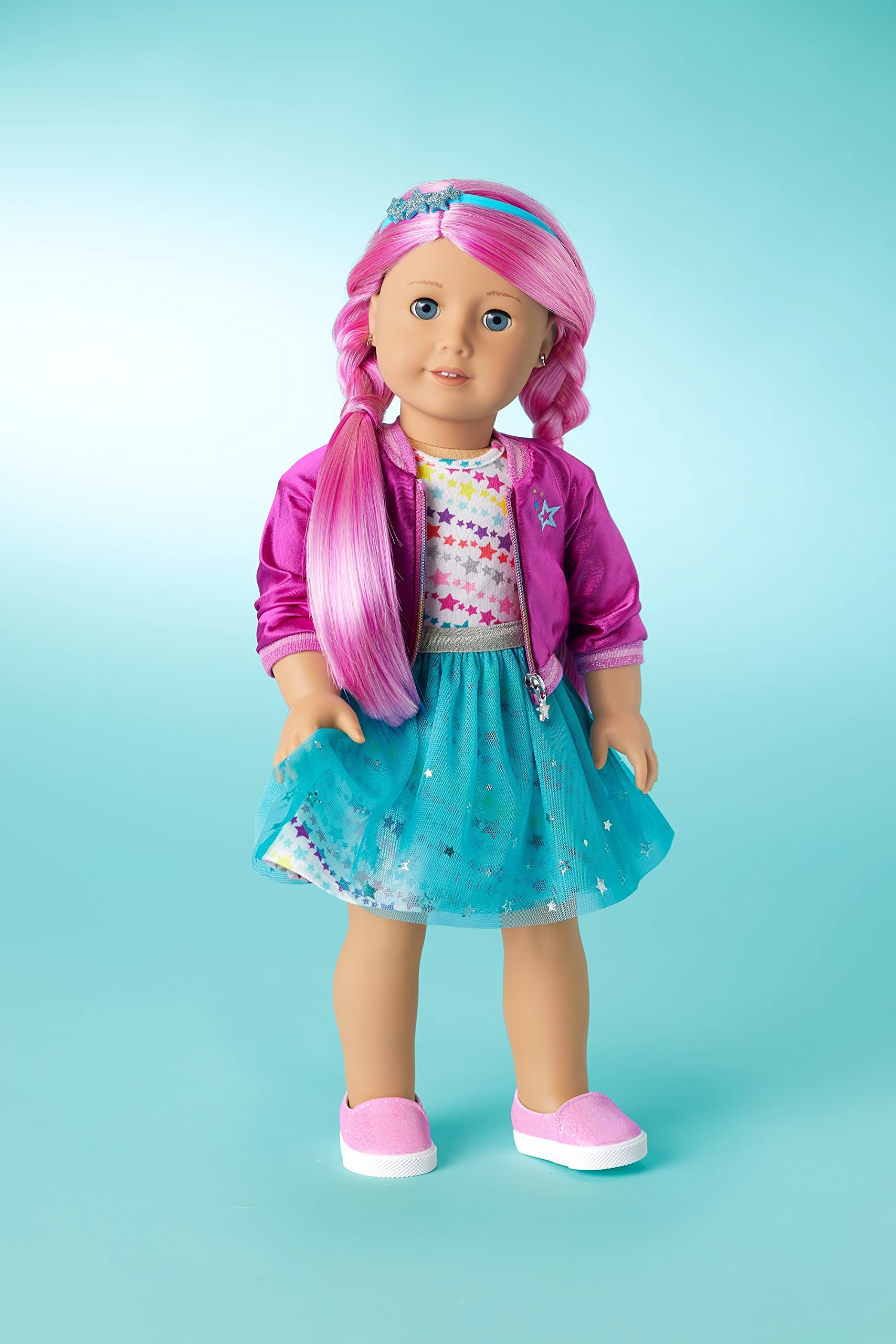 American Girl Truly Me 18-inch Doll #87 with Blue Eyes, Magenta Hair, and Lt-to-Med Skin with Warm Undertones, For Ages 6+