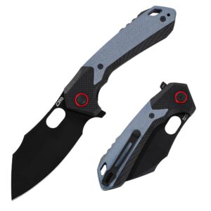 CJRB Folding Pocket Knife Caldera (J1923) AR-RPM9 Powder Steel Blue G10 Handle for Men EDC Camping Hiking Outdoor