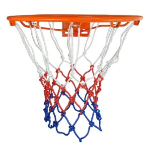 Aoneky Basketball Rim Replacement, Standard 18" Size Basketball Goal Hoop with Net - 14mm Orange