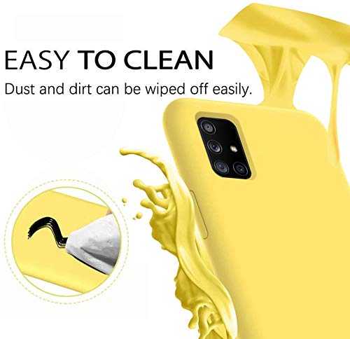 Leton Case for Samsung Galaxy A22 5g Phone Case,Soft Slim Silicone Case Anti-Scratch Shockproof with Microfiber Lining Protective Shell Cover for Samsung Galaxy A22 5g Yellow