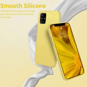 Leton Case for Samsung Galaxy A22 5g Phone Case,Soft Slim Silicone Case Anti-Scratch Shockproof with Microfiber Lining Protective Shell Cover for Samsung Galaxy A22 5g Yellow