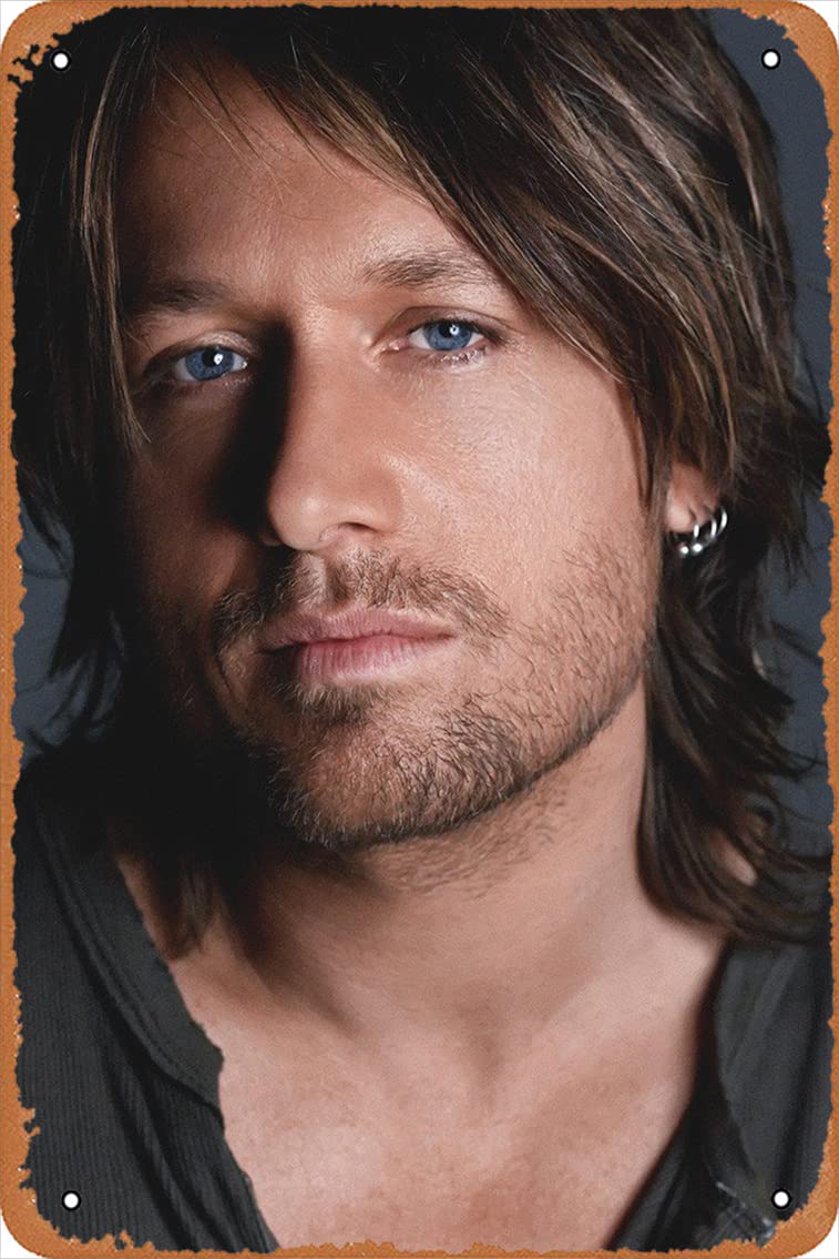 Keith Lionel Urban Country Music Singer Poster Tin Sign for Wall Decorative Metal Signs Living Room,Office, College Dorm, Children's Room, Games Room, Coffee Shop，Library, Gym, or Office 8x12 Inch