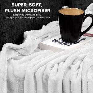 Utopia Bedding Fleece Blanket Throw XL Size White 300GSM Luxury Blanket for Couch Sofa Bed Anti-Static Fuzzy Soft Blanket Microfiber (70x50 Inches)