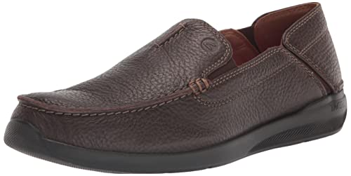 Clarks Men's Gorwin Step Sneaker, Dark Brown Leather, 7