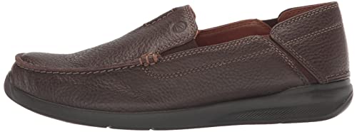 Clarks Men's Gorwin Step Sneaker, Dark Brown Leather, 7