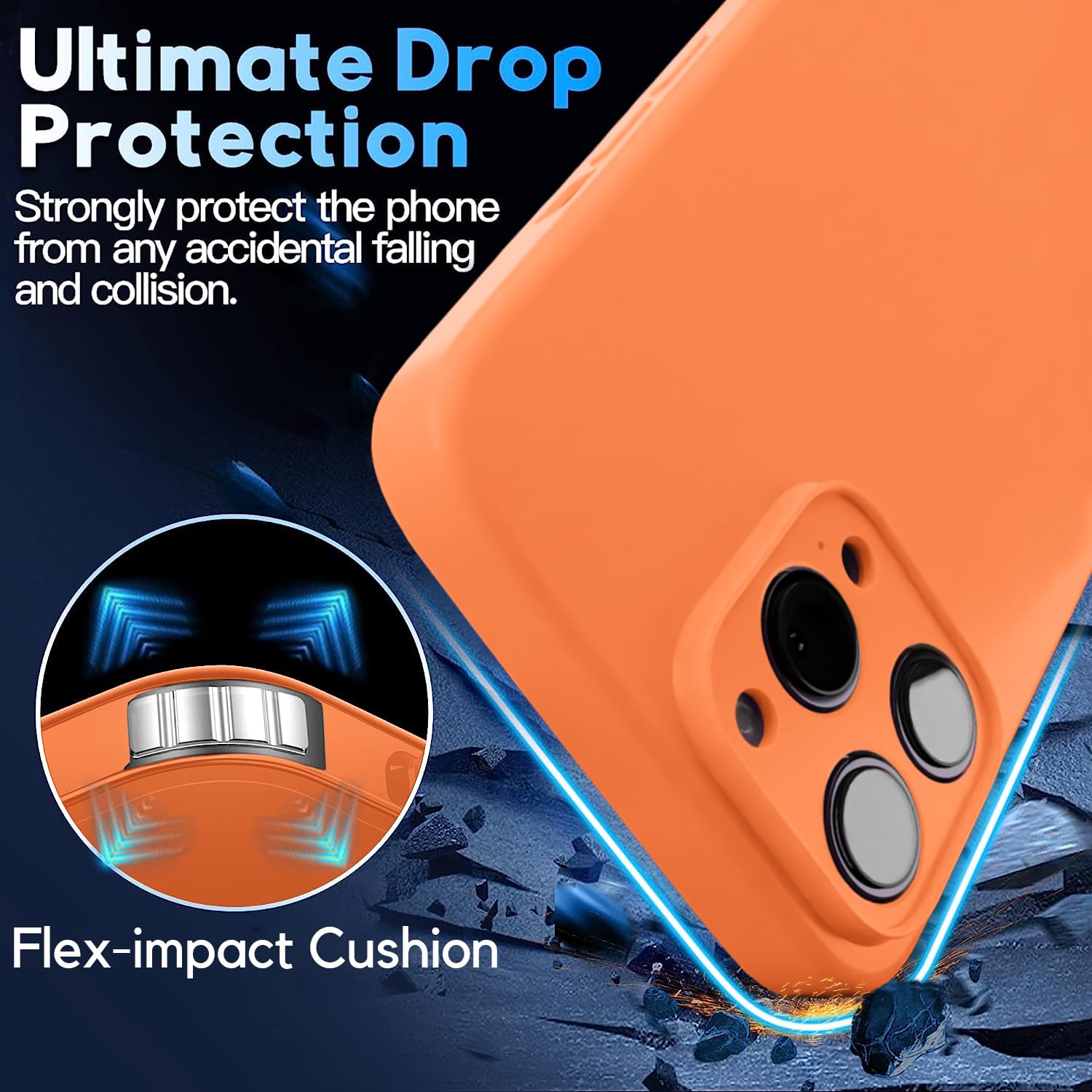 Blaspins Crossbody Strap Phone Case for iPhone 13 Pro Max, Adjustable Rope, Belt Neck Lanyard, String Detach Lanyard, Drop Proof Sturdy, Wrist Hand Free Protective Cover 6.7 inch 13 Pro Max - Orange