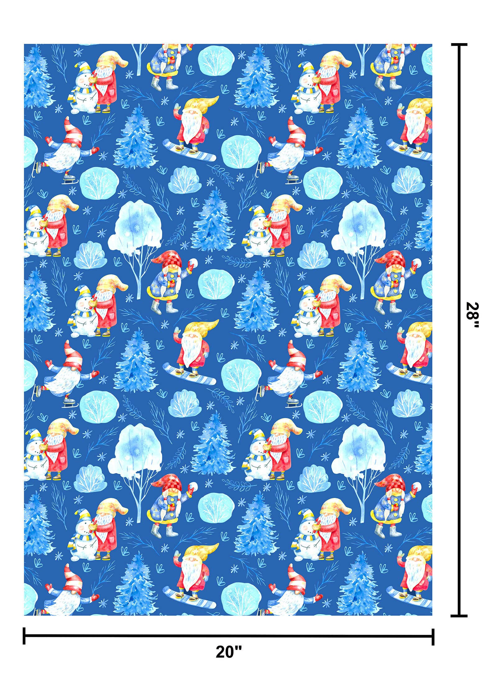 Titiweet Gnome Christmas Wrapping Paper - Christmas Wrapping Paper Clearance, 12 Sheets Cute Christmas Gonme Wrapping Paper for Men Women Boys Girls, 20 x 28 Inches Per Sheet