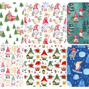 Titiweet Gnome Christmas Wrapping Paper - Christmas Wrapping Paper Clearance, 12 Sheets Cute Christmas Gonme Wrapping Paper for Men Women Boys Girls, 20 x 28 Inches Per Sheet