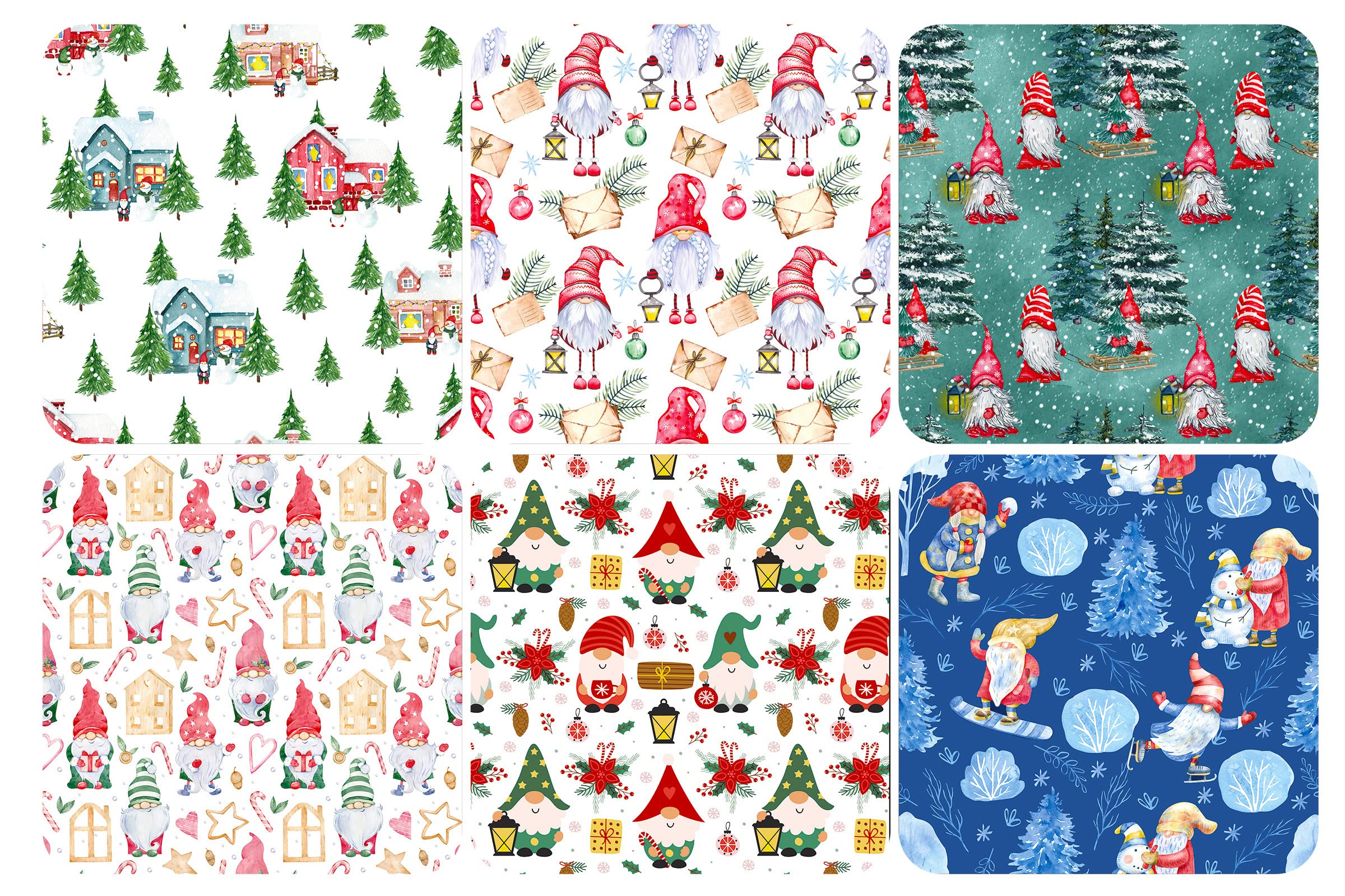 Titiweet Gnome Christmas Wrapping Paper - Christmas Wrapping Paper Clearance, 12 Sheets Cute Christmas Gonme Wrapping Paper for Men Women Boys Girls, 20 x 28 Inches Per Sheet