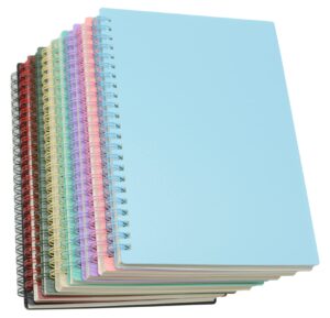 yansanido spiral notebook, 8 pcs a5 thick plastic hardcover 7mm college ruled 8 color 80 sheets -160 pages journals for study, work, travel and notes (a5, 8 pcs 8 color)