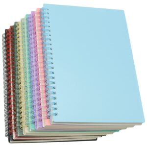 Yansanido Spiral Notebook, 8 Pcs A5 Thick Plastic Hardcover 7mm College Ruled 8 Color 80 Sheets -160 Pages Journals for Study, Work, Travel and Notes (A5, 8 Pcs 8 Color)