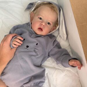 zero pam 22" realistic reborn boy doll - soft silicone, lifelike blonde toddler