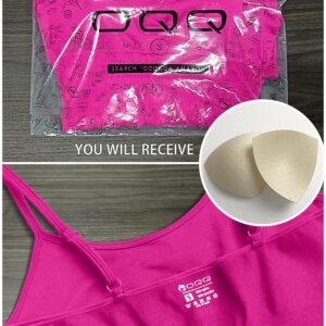 OQQ Women's Yoga Gym Seamless One Piece Spaghetti Strap Jumpsuit Workout Padded Sports Bra Romper rose