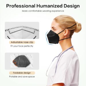 N95 Mask NIOSH Approved 20-Pack, Particulate Respirator N95 Face Masks Universal Fit - Individually Wrapped, Black