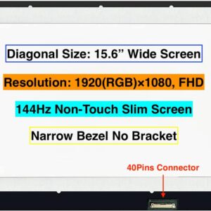 EM EMAJOR TECH New Screen Replacement for Lenovo Ideapad Gaming 3-15ARH05 Type 82EY 1920X1080 FHD 144Hz Non-Touch Replacement LED Screen Display with Set of Adhesive Tape