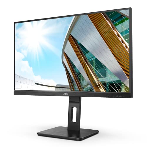 AOC U27P2CA 27" 4K Frameless Monitor, UHD 3840 x 2160, USB-C Docking, Height Adjustable Stand,Black