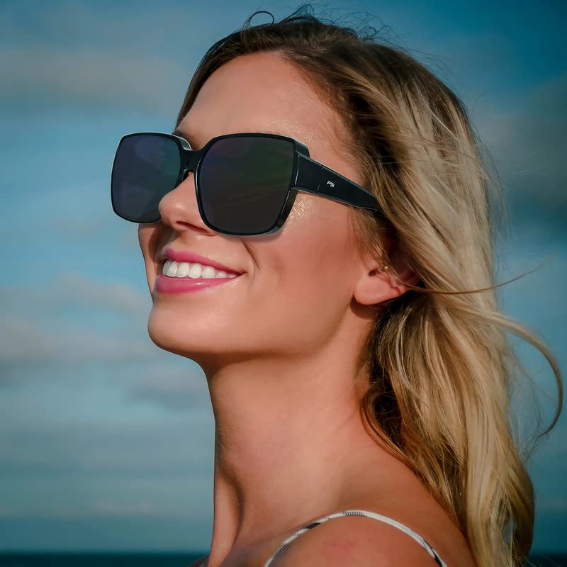 PSI Sunglasses Fit Over Glasses Polarized Sunglasses Large Big Sun Glasses 100% UV Protection for Women Men