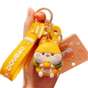 bexoa cute keychains for women - kawaii accessories shiba inu pendant anime keychain adorable backpack car keyring charms (shiba inu-b)