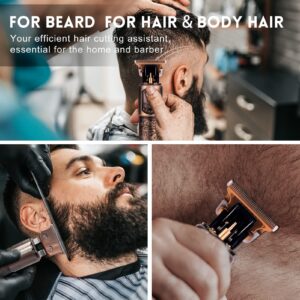 Ufree Beard Hair Trimmer for Men Professional, Grooming Cutting Kit, Mustache T Blade Liners Trimmer Electric Shavers, Cordless Zero Gapped Edgers Clippers Barber Supplies, Gifts for Men