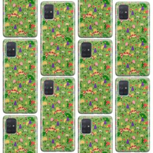 Cavka Phone Case Compatible with Samsung Galaxy A73 A72 5G A71 A54 A52 A42 A34 A32 A14 A11 TPU Bumper Froggies Adorable Shockproof Silicone Clear Durable Froggy Transparent Green Cute Kawaii Frogs