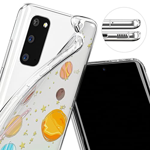 Cavka Phone Case Compatible with Samsung Galaxy A73 A72 5G A71 A54 A52 A42 A34 A32 A14 A11 TPU Universe Clear Durable Outer Space Design Flexible Cover Cute Planets Solar System Print Bumper Slim