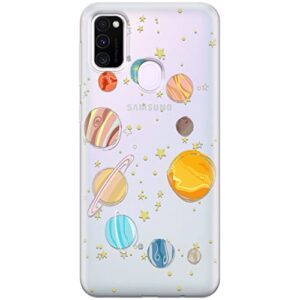 Cavka Phone Case Compatible with Samsung Galaxy A73 A72 5G A71 A54 A52 A42 A34 A32 A14 A11 TPU Universe Clear Durable Outer Space Design Flexible Cover Cute Planets Solar System Print Bumper Slim