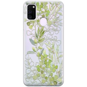 Cavka Phone Case Compatible with Samsung Galaxy A73 A72 5G A71 A54 A52 A42 A34 A32 A14 A11 Lightweight Olive Leaves Shockproof Plants Flexible Botanical Fern Green Herbs Cell Protective Print Floral