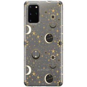 cavka phone case compatible with samsung galaxy a73 a72 5g a71 a54 a52 a42 a34 a32 a14 a11 bumper celestial magic tpu crescent moon protective slim aesthetic lightweight clear space stars shockproof