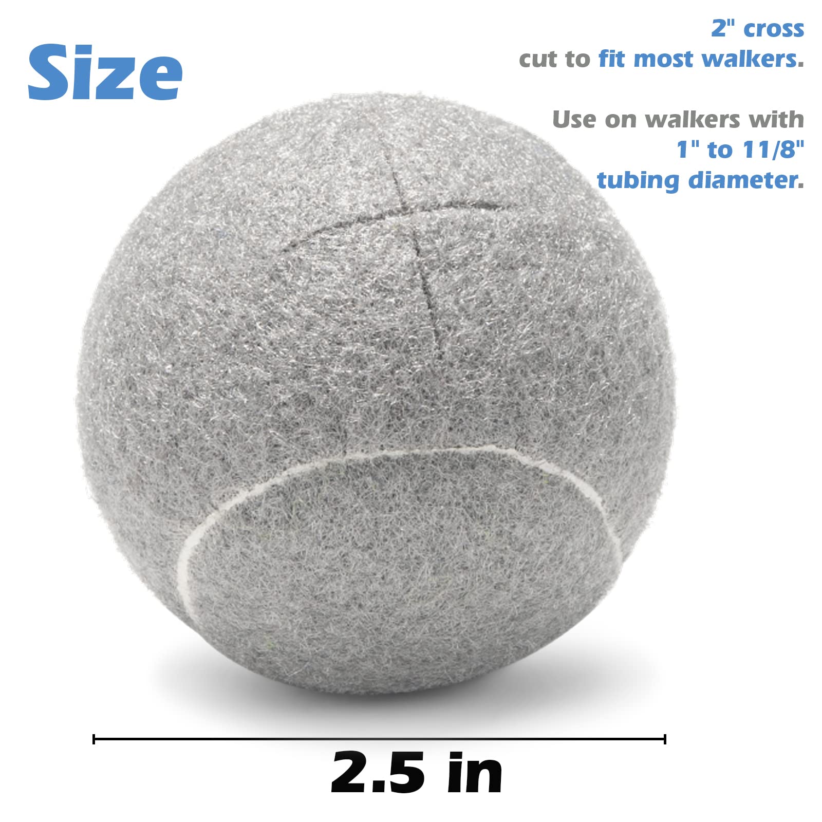 4PCS - Walker Glide Balls,Precut Walker Tennis Balls for Furniture Legs and Floor Protection,Walkers Legs Universal Precut Glide Balls,Heavy Duty Long Lasting Felt Pad Glide Coverings,Fit Most Walkers