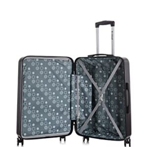 Rockland Paris Hardside Luggage with Spinner Wheels, Black, 3-Piece Set (20/24/28)