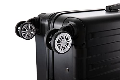 Rockland Paris Hardside Luggage with Spinner Wheels, Black, 3-Piece Set (20/24/28)