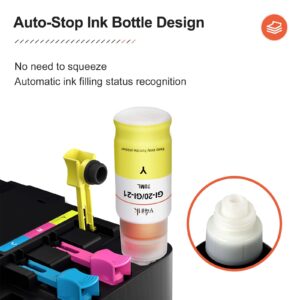 v4ink Compatible GI20 Refill Ink Bottle Replacement for Canon GI-20 Refill Ink Bottle to use with PIXMA G5020 G5030 G5040 G5050 G6020 G6030 G6040 G6050 G7020 Inkjet Printer - Black Cyan Magenta Yellow