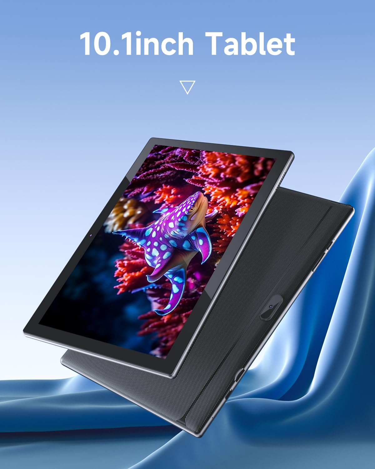 Tablet 64GB 10 Inch Tablet, Android Tablets, 6000mAh Battery Quad Core HD Touch Screen Tableta Computer, with WiFi BT Google Play Android Tabletas. Black.