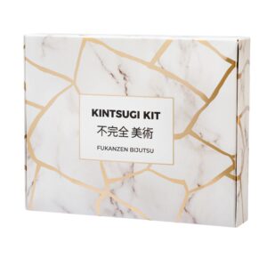 Laffair Kintsugi Repair Kit – Repair Ceramic Bowls with Kintsugi Kit Gold Powder Resin Glue, Bring Japanese Art to Your Home – Comes with a Practice Bowl and Cloth