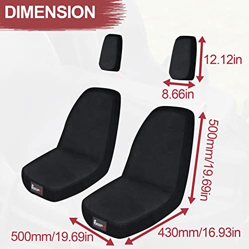 StarknightMT UTV Rhino Seat Covers Water-Resistant Seat Covers Compatible with Rhino 700 660 450 2004-2021 1680D Fabric Black