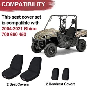 StarknightMT UTV Rhino Seat Covers Water-Resistant Seat Covers Compatible with Rhino 700 660 450 2004-2021 1680D Fabric Black