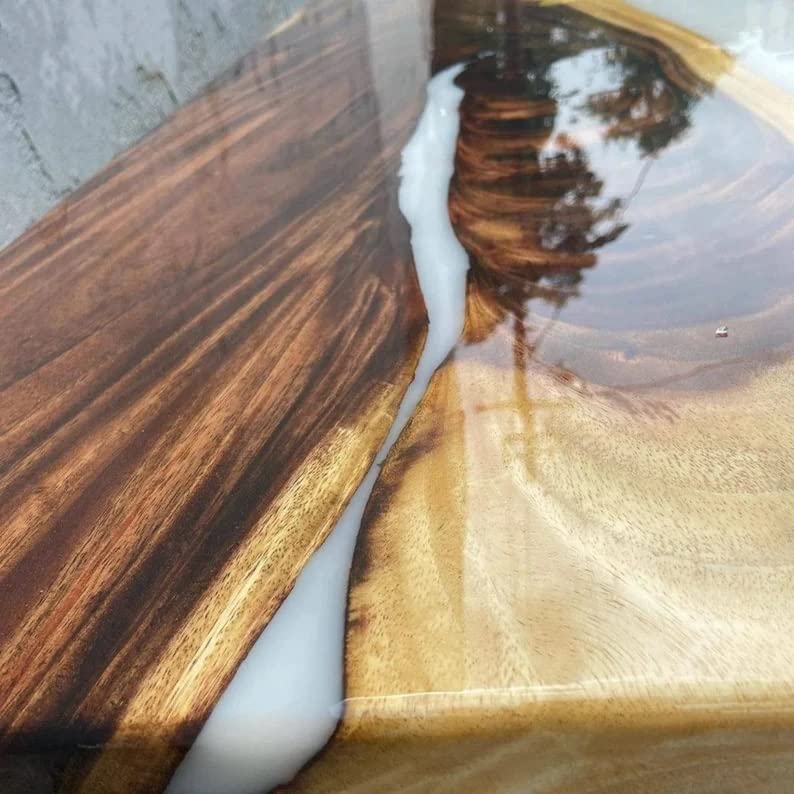 Personalized Large EPOXY Table, Resin Dining Table for 2, 4, 6, 8 River Dining Table Top, Wood Epoxy Coffee Table Top (without Stand, 24 x 12inches)