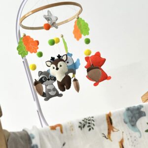 EVERLOVE | Woodland Baby Mobile for Crib - Nursery Crib Mobile for Girls & Boys - Boho Nursery Decor Toys for Baby Bassinet and Swing - Newborn Baby Girl and Boy Gifts