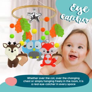 EVERLOVE | Woodland Baby Mobile for Crib - Nursery Crib Mobile for Girls & Boys - Boho Nursery Decor Toys for Baby Bassinet and Swing - Newborn Baby Girl and Boy Gifts