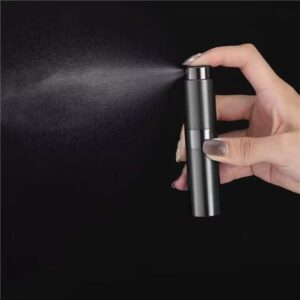 LISAPACK 8ML Brushed Atomizer Perfume Spray Bottle for Travel, Empty Refillable Cologne Dispenser, Portable Sprayer (Black)