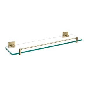 Kraus Ventus Glass Bathroom Shelf with Rail, Brushed Gold Finish, KEA-17745BG