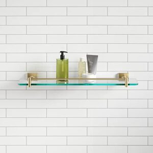 Kraus Ventus Glass Bathroom Shelf with Rail, Brushed Gold Finish, KEA-17745BG