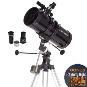 Celestron - PowerSeeker 127EQ Telescope - Manual German Equatorial Telescope for Beginners - Compact and Portable - Bonus Astronomy Software Package - 127mm Aperture & Finderscope