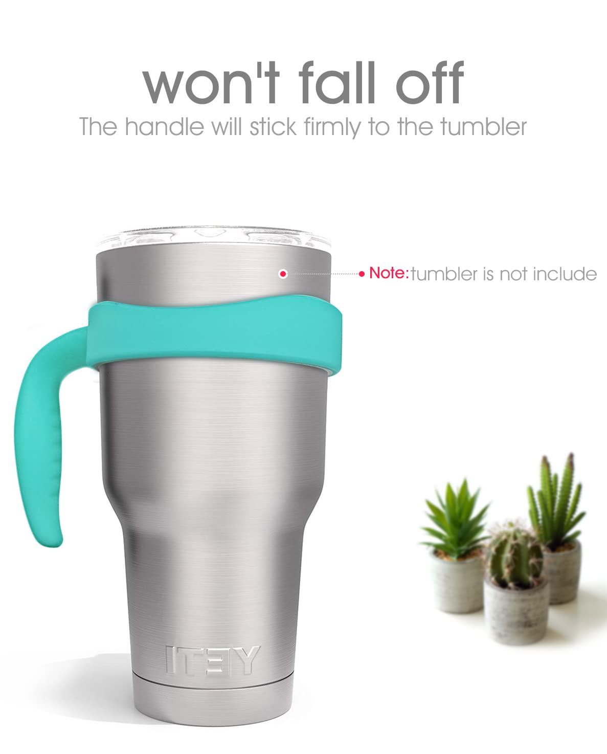 Fking Tumbler Handle for Yeti 30 oz Rambler Cup, Reaplacment Holder Grip for Rtic Mug, Sic, Ozark Trail and more Tumbler Mugs, BPA FREE (Aqua)