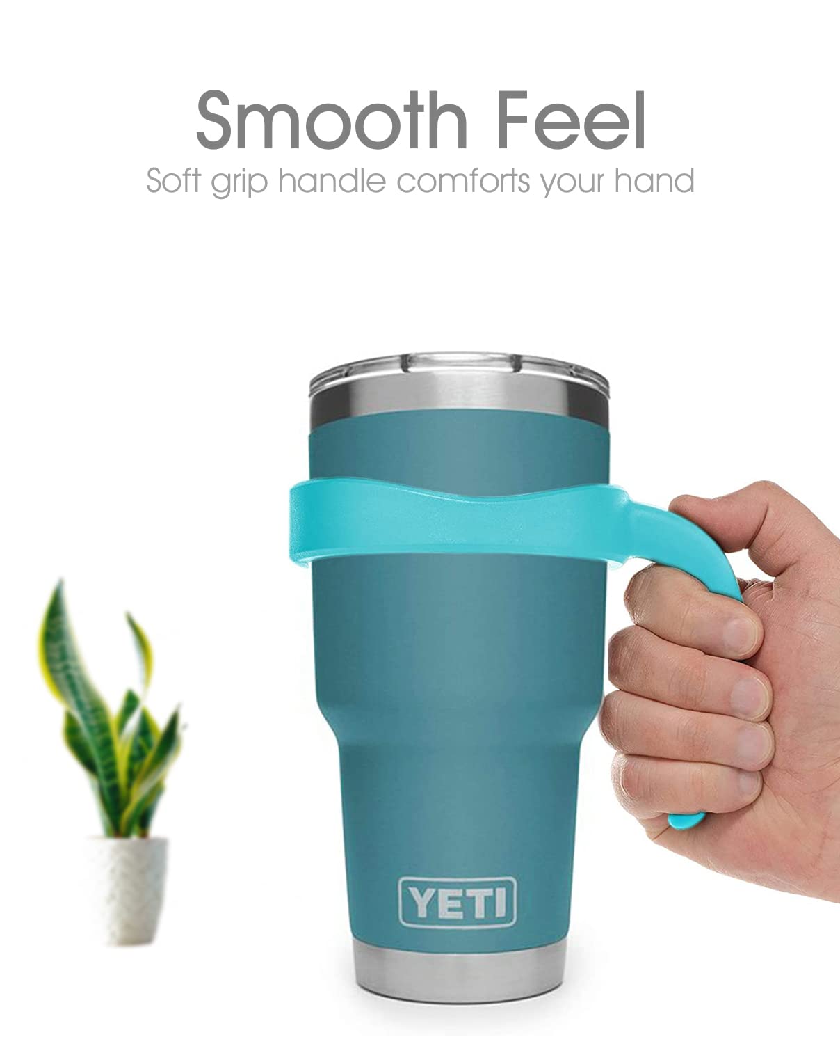 Fking Tumbler Handle for Yeti 30 oz Rambler Cup, Reaplacment Holder Grip for Rtic Mug, Sic, Ozark Trail and more Tumbler Mugs, BPA FREE (Aqua)