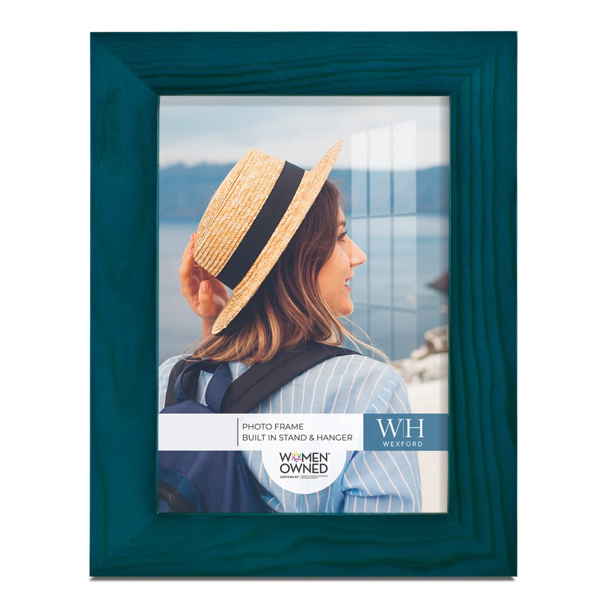 Renditions Gallery 3.5x5 inch Picture Frame Ocean Blue Wood Grain Frame, High-end Modern Style, Made of Solid Wood and High Definition Glass for Wall and Tabletop Photo Display